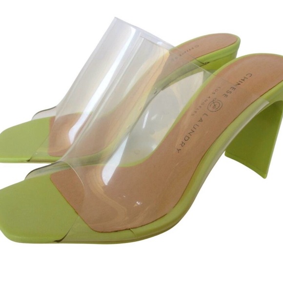 Chinese Laundry Lime Green Clear Strap Heels - Picture 2 of 8
